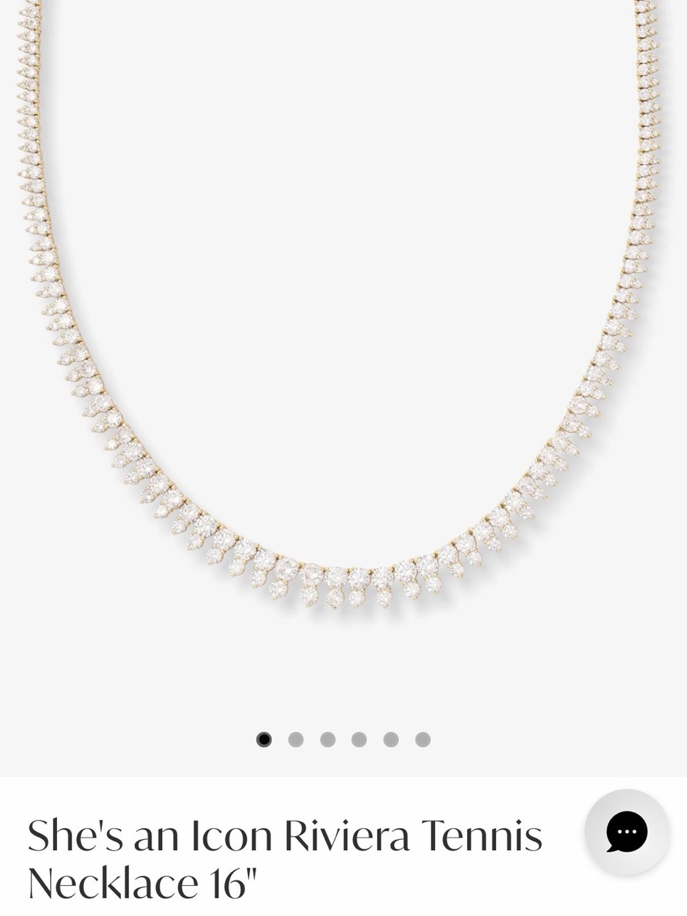 Melinda Maria Gold and Clear Crystal Teardrop Necklace 18” - Picture 5 of 6
